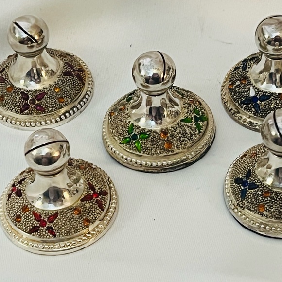 Pier 1 Jeweled Silver Plated Place-card Holders ~ Eight (8) - Picture 2 of 6